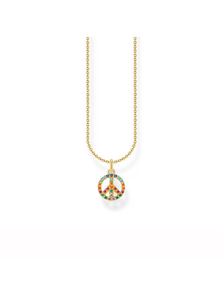 Collier Thomas Sabo argent doré symbole Peace
multicolore