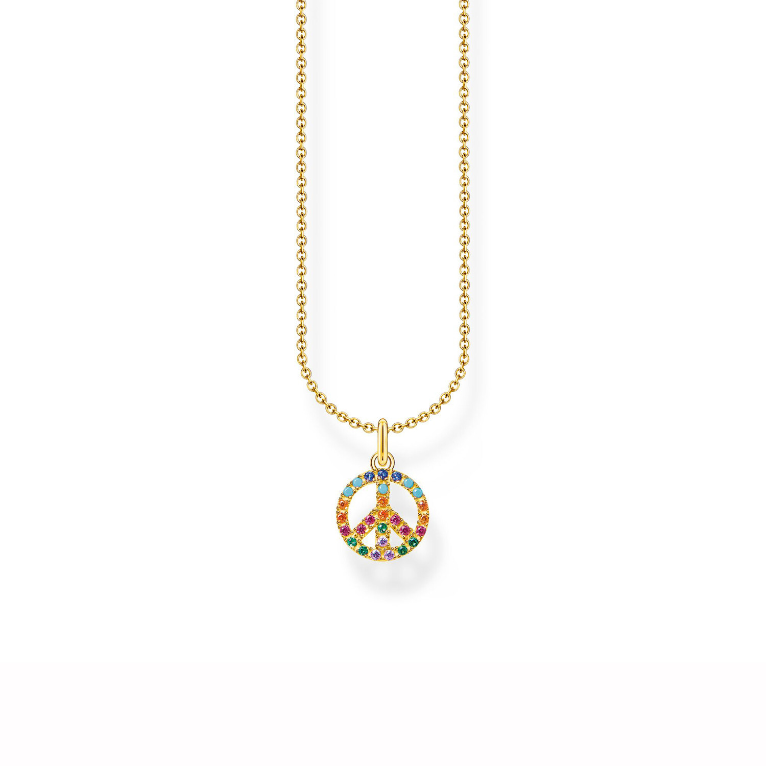 Collier Thomas Sabo argent doré symbole Peace
multicolore