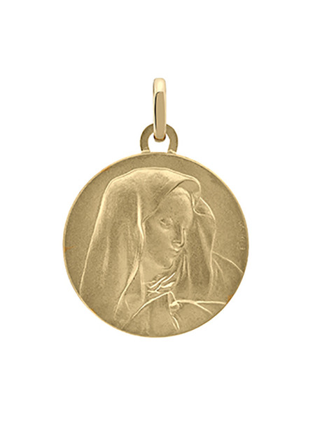 Médaille ronde vierge or jaune 18 carats