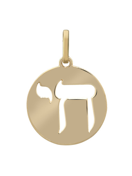 Médaille hébraïque Haï or jaune 18 carats
