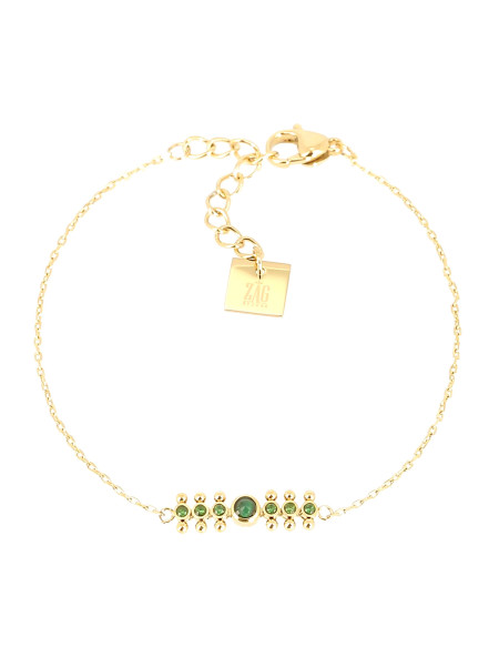 Bracelet Zag Bijoux perle malachite oxydes verts
