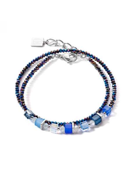 Bracelet double Coeur de lion Joyful Colours
Wrap argenté et bleu