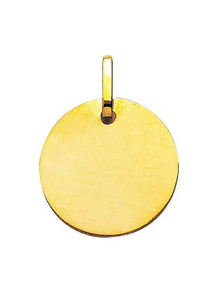 Plaque ronde en or jaune 9 carats