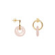 Boucles d'oreilles pendantes Saunier quartz rose