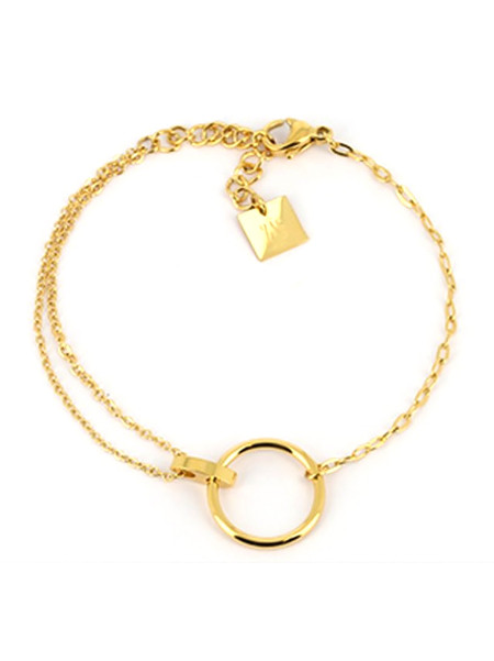 Bracelet Zag Mini Piplette acier doré