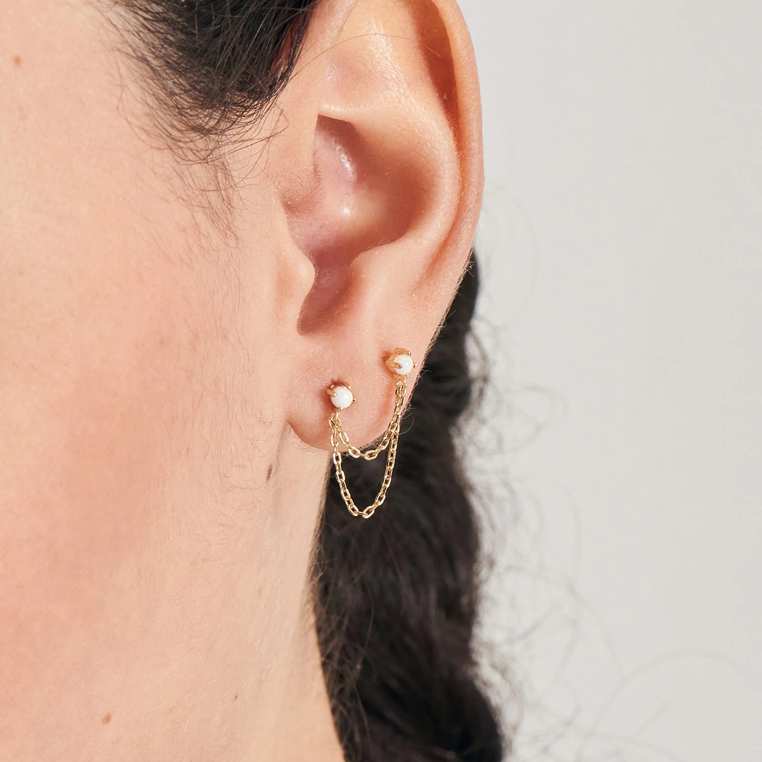 Boucle d'oreille individuelle Ania Haie Kyoto Opal
Drop Chain dorée
