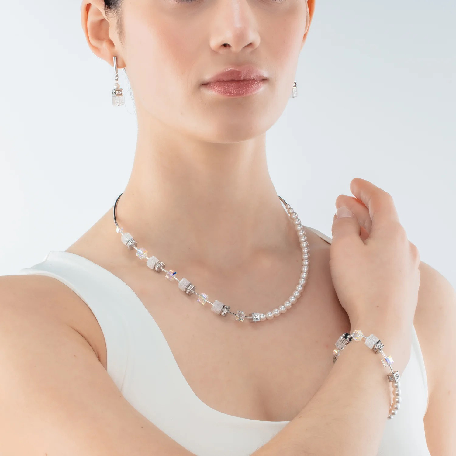 Bracelet Coeur de Lion GéoCube Precious Fusion
pearls blanc
