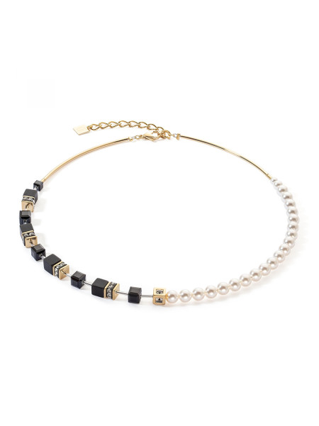 Collier Coeur de Lion GeoCUBE® Precious
Fusion Pearls noir-doré