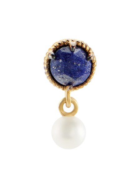 Boucle d'oreille individuelle Agatha Précieux dorée
lapis lazuli