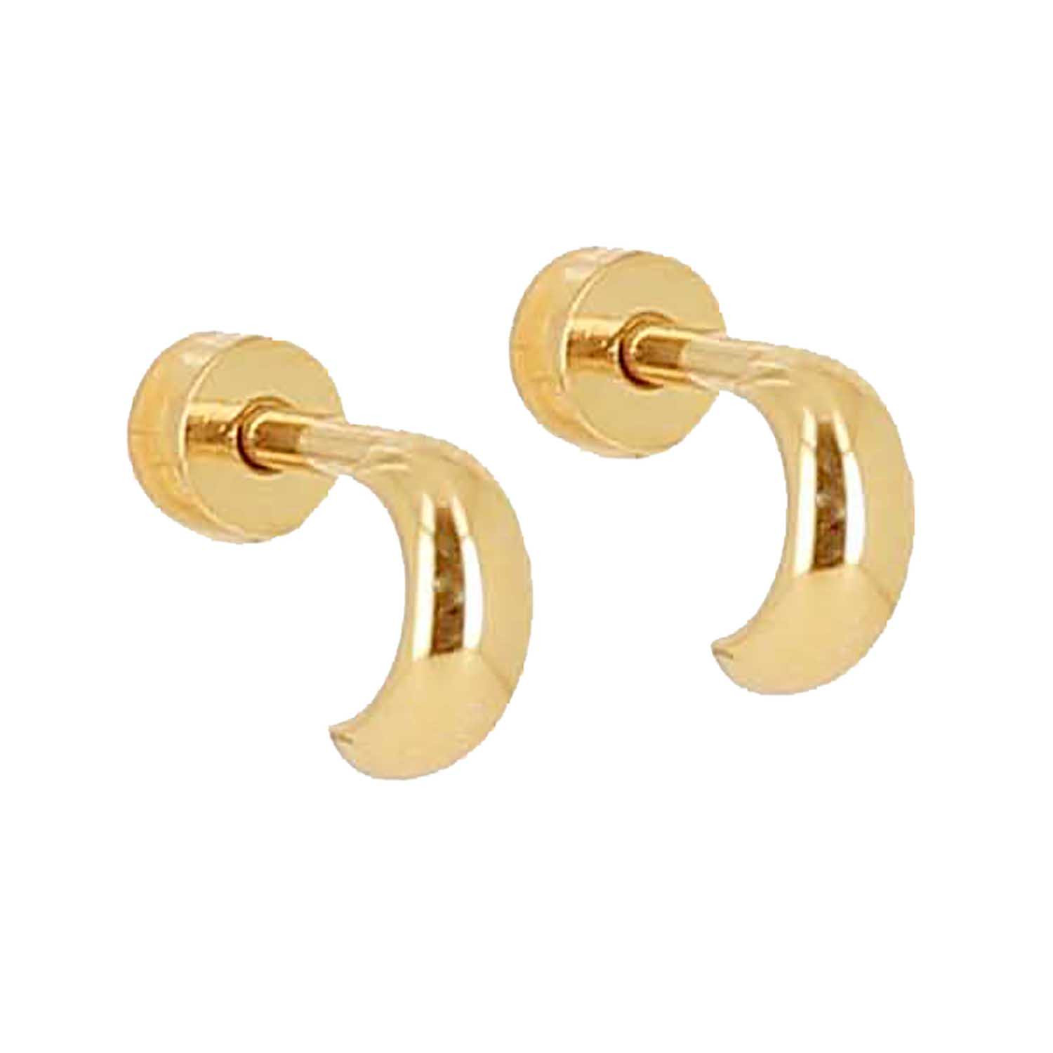 Boucle d'oreille individuelle Zag Bijoux demi créole
acier doré