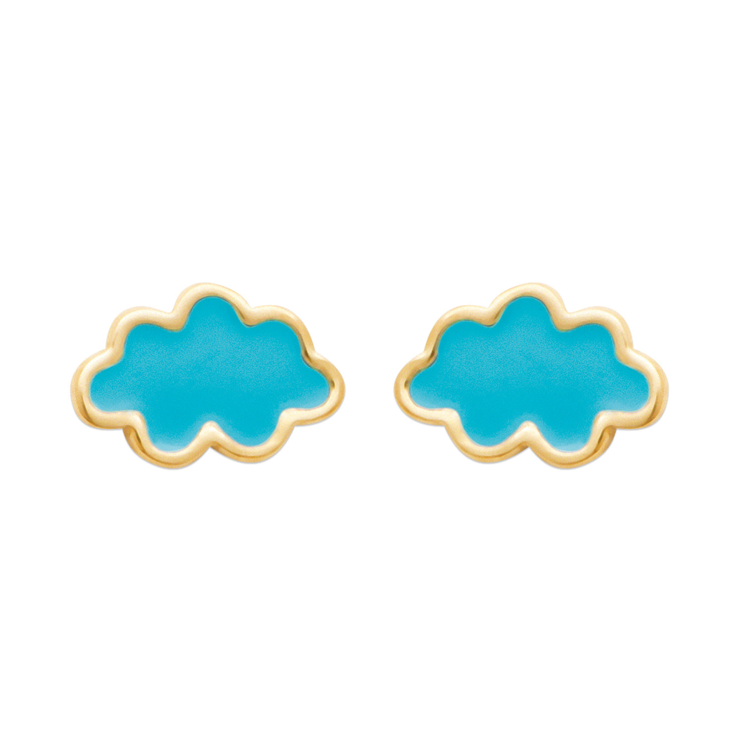 Boucles d'oreilles Brillaxis nuages bleus