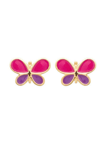 Boucles d'oreilles Brillaxis papillons bicolores