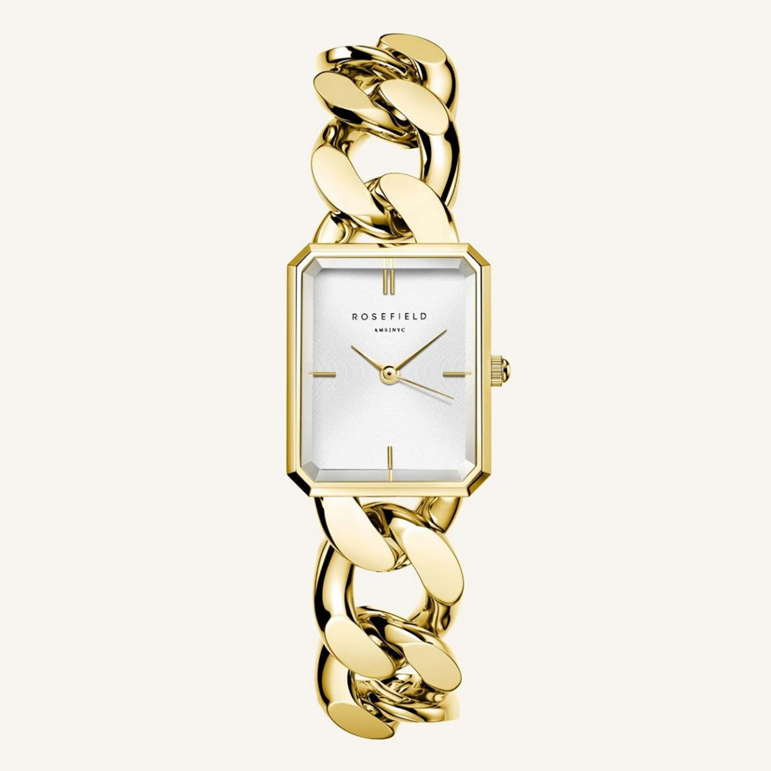 Montre femme Rosefield Octagon XS Chain white gold