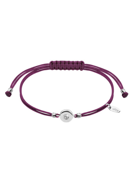 Bracelet Lotus Silver cordon violet oxyde