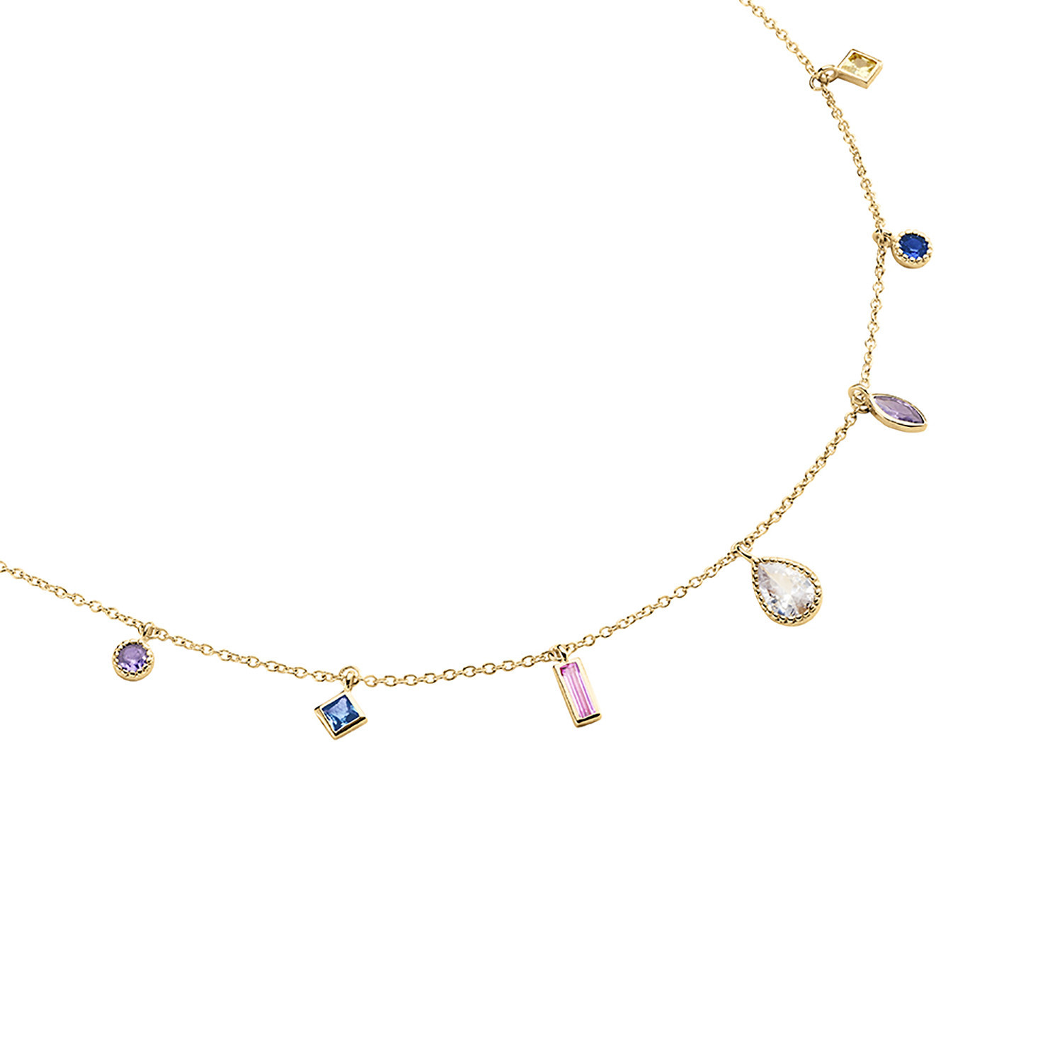 Collier Agatha Rainbow pampilles oxydes multicolore