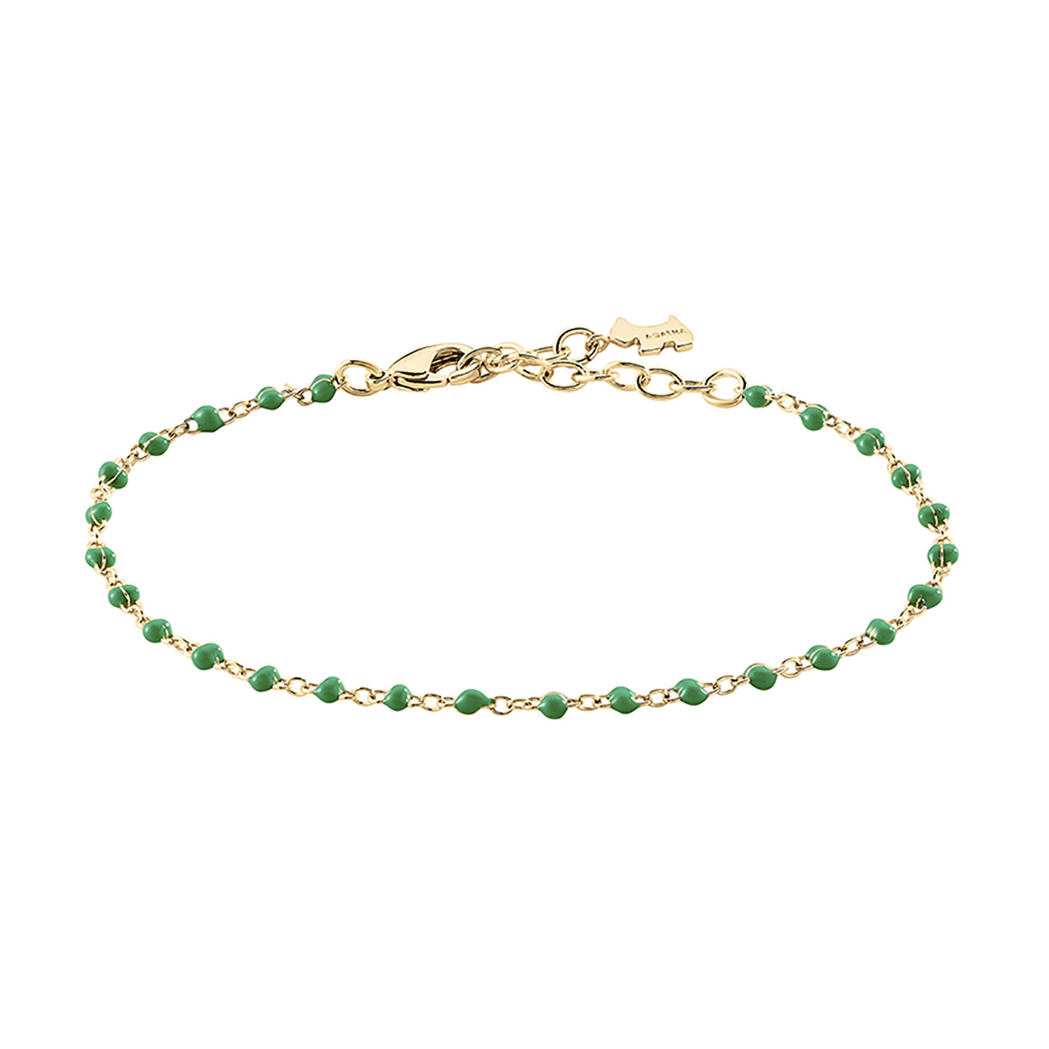 Bracelet Agatha Smarty doré perles émail vert