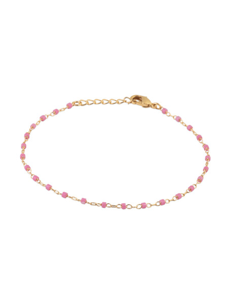 Bracelet Brillaxis plaqué or perles Miyuki roses
