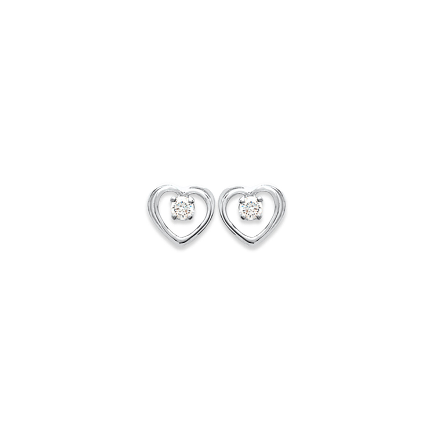 Boucles d'oreilles Brillaxis coeur avec pierres
argent