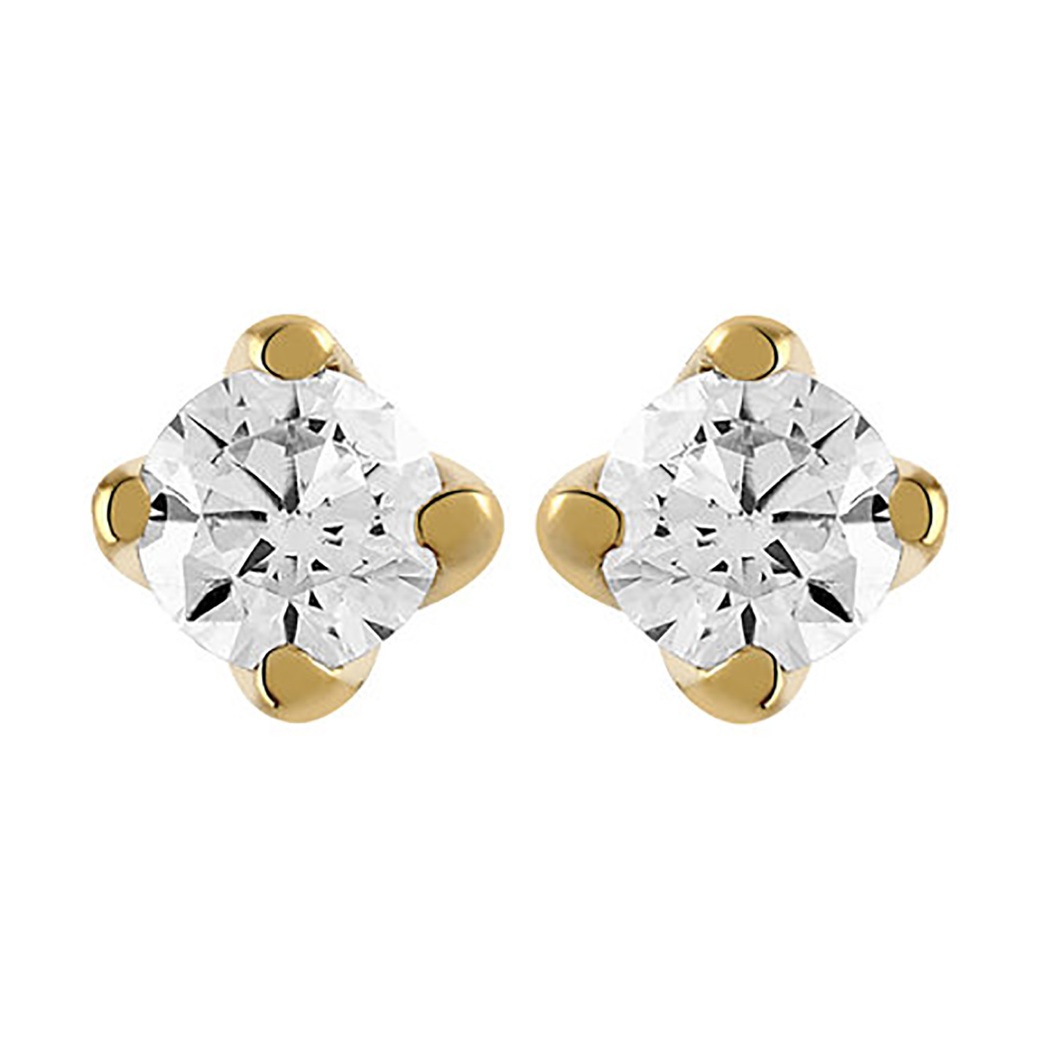 Boucles d'oreilles Brillaxis diamants 4 griffes or
jaune 9 carats 3mm