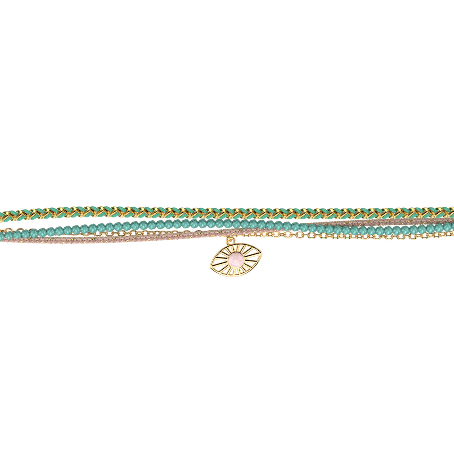 Bracelet Les Cadettes Mia perles turquoises oeil