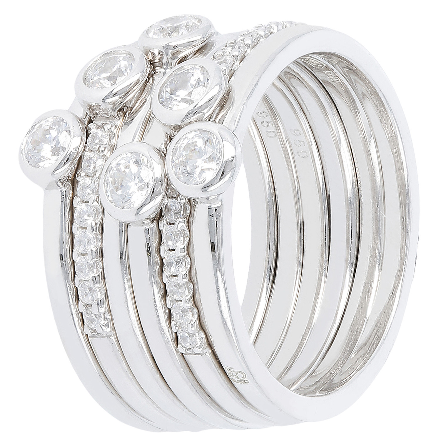 Bague 950 Milano argent pierres blanches
Collection Navigli