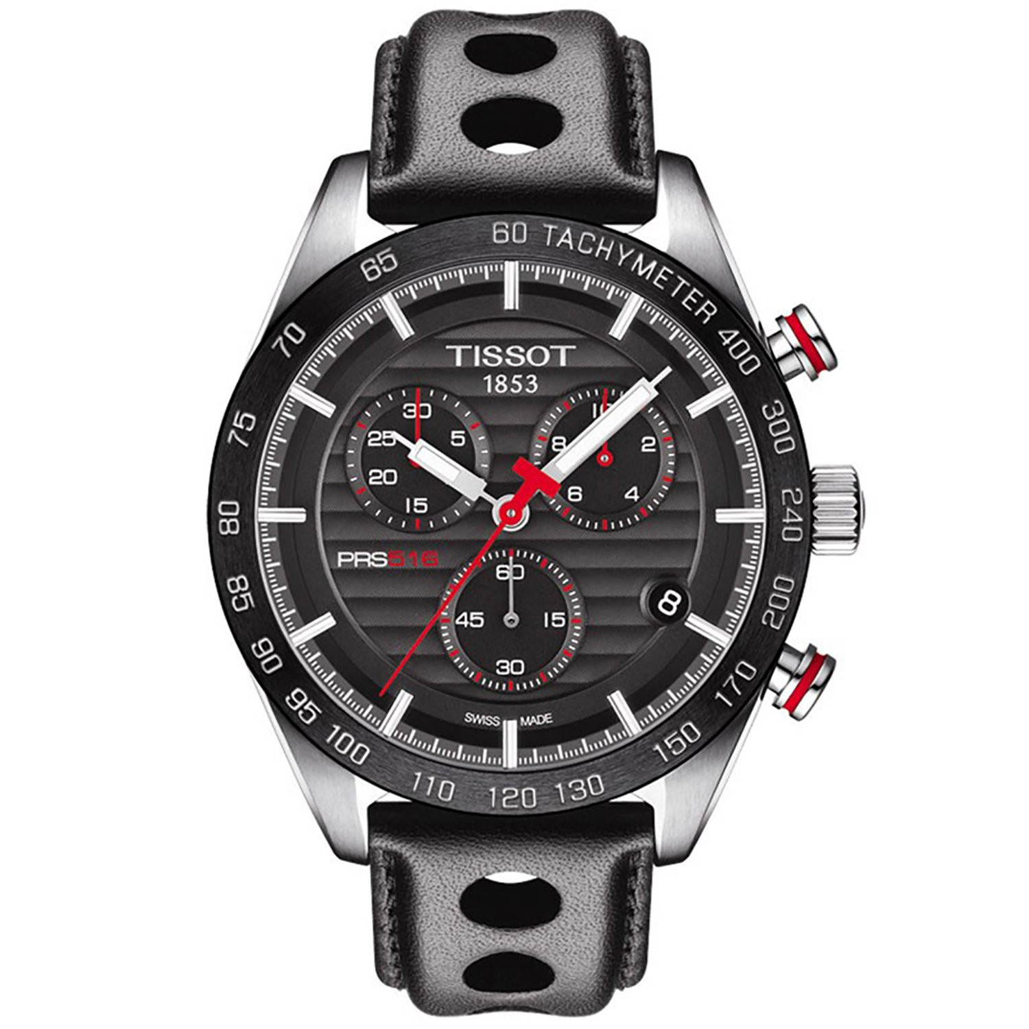 Montre Tissot PRS 516 chrono cuir noir