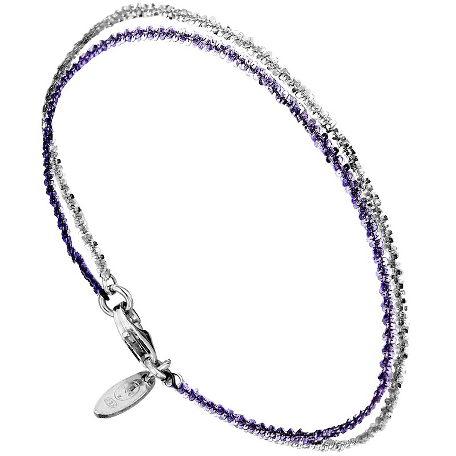 Bracelet Elden argent 925/1000 2 rangs blanc/violet
collection Catch the Rainbow
