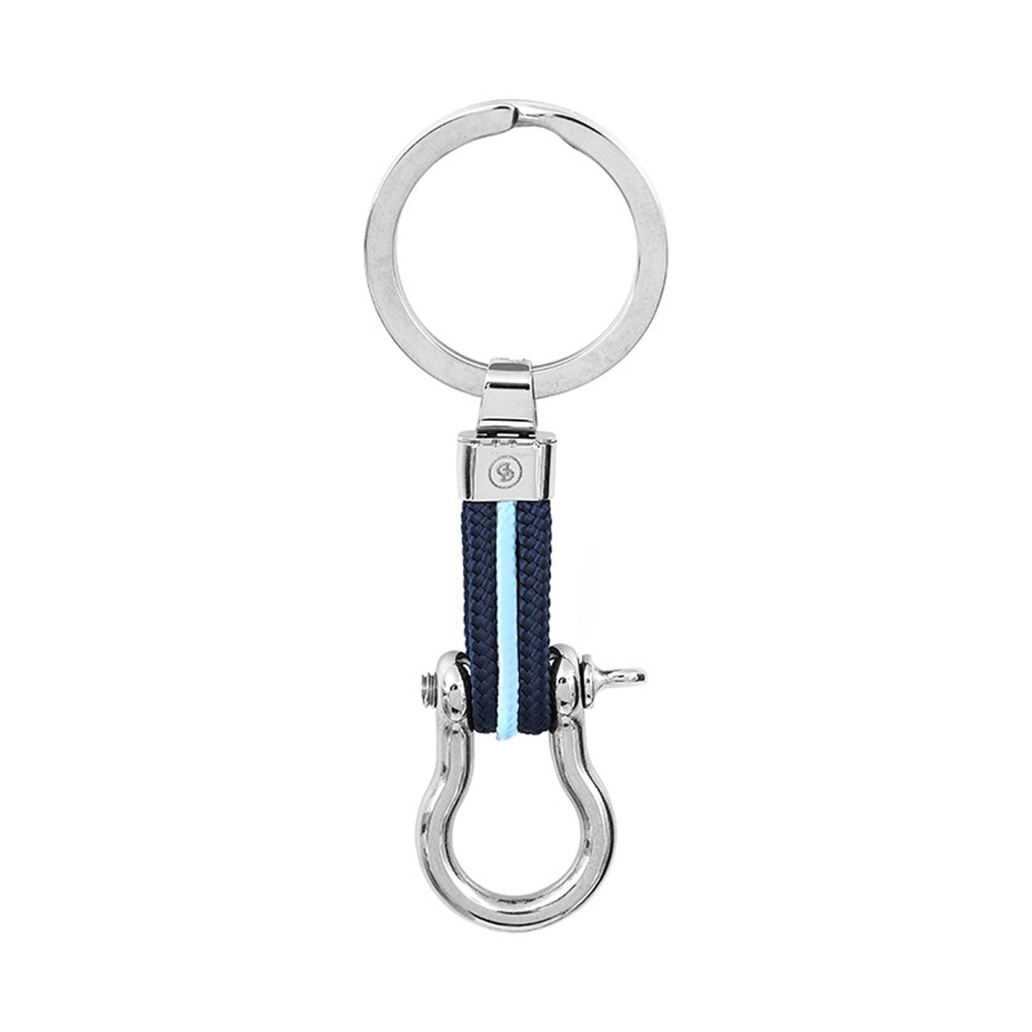 Porte-clés Elden acier manille et cordon marin bleu