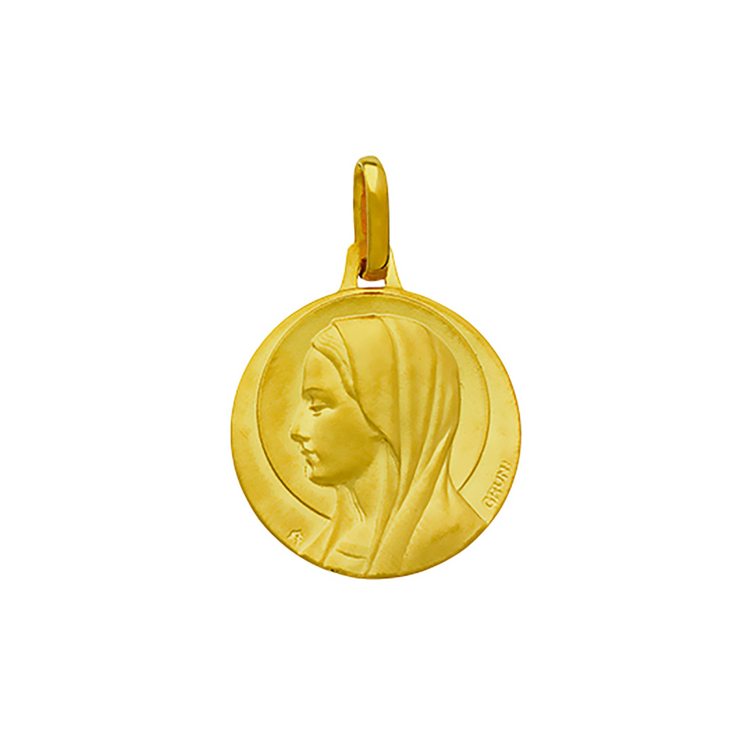 Médaille ronde Vierge or jaune 18 carats