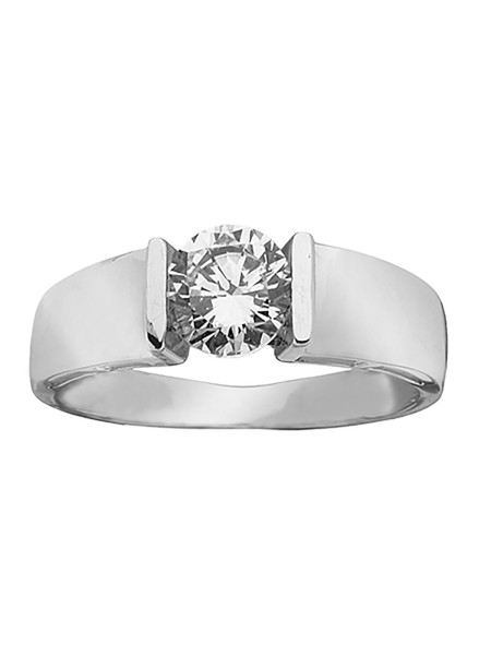 Solitaire Brillaxis or blanc 18 carats