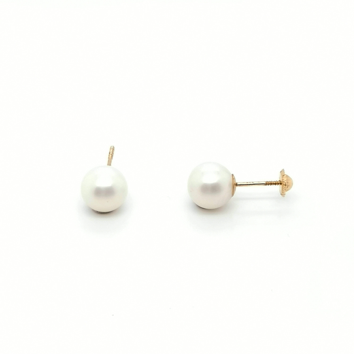 Boucles d'oreilles or perles de culture 8/8.5 mm vis