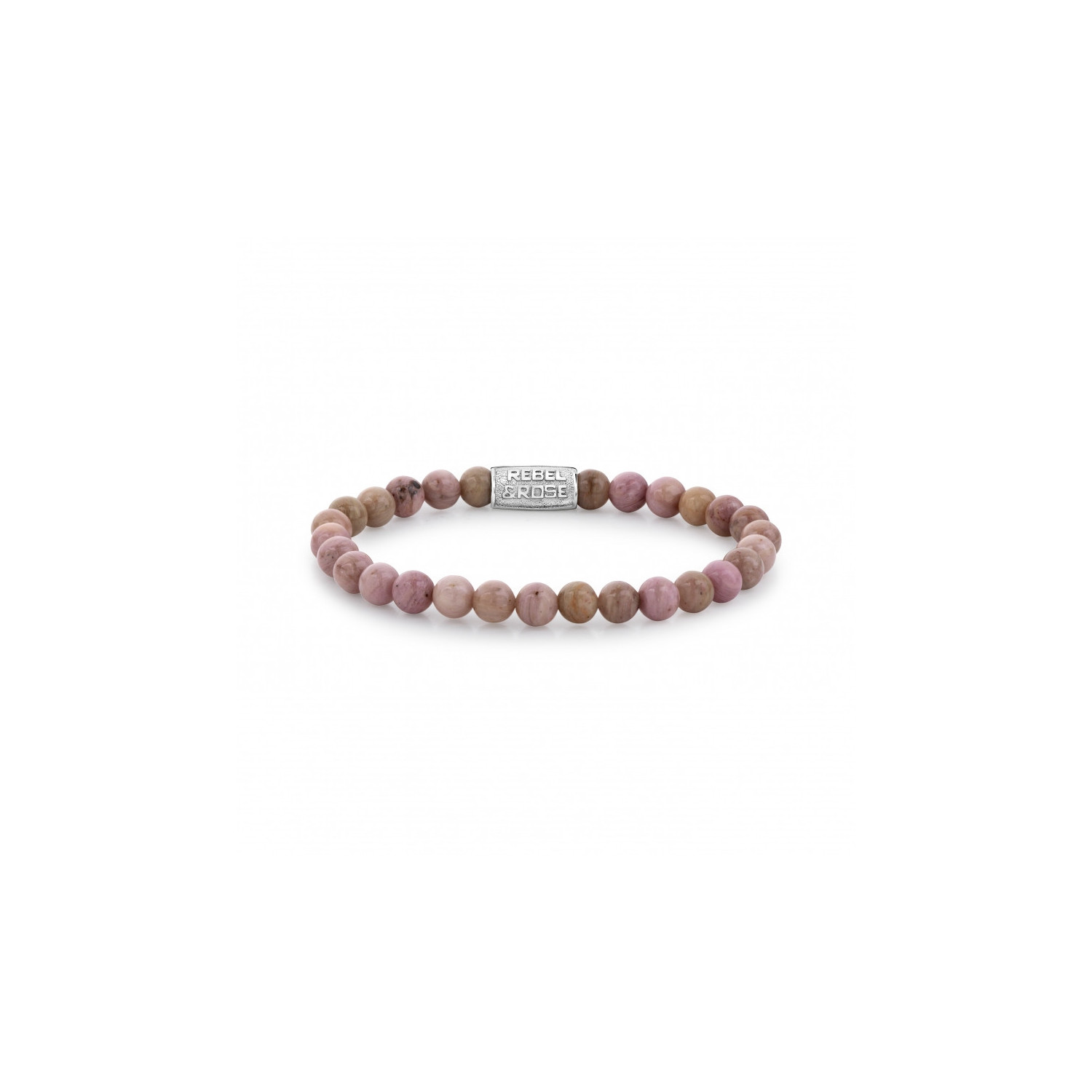 Bracelet perles Rebel et Rose agate indienne 6 mm