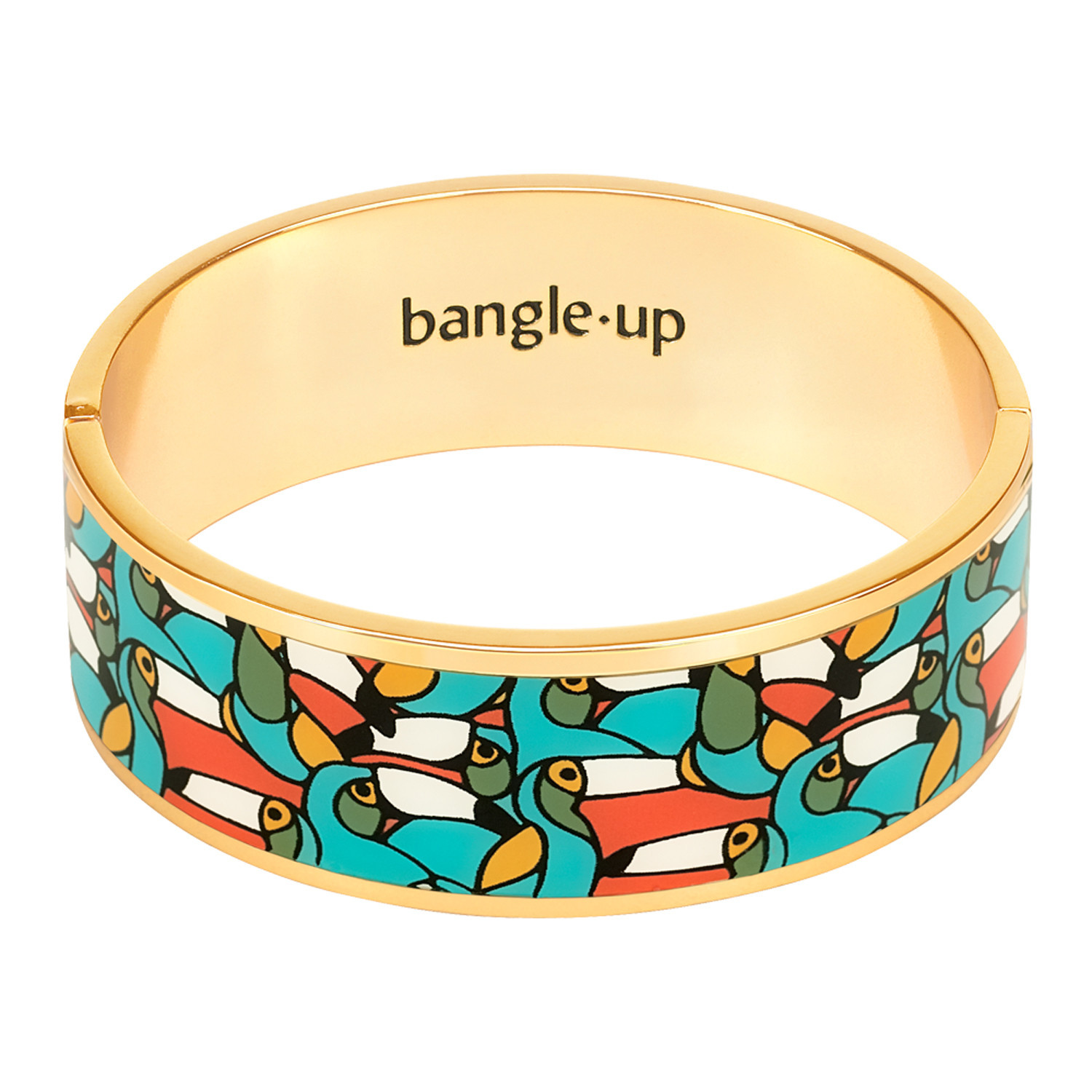 Bracelet jonc fermoir Bangle Up émail bleu/rouge
collection Jangala 2 cm taille 2