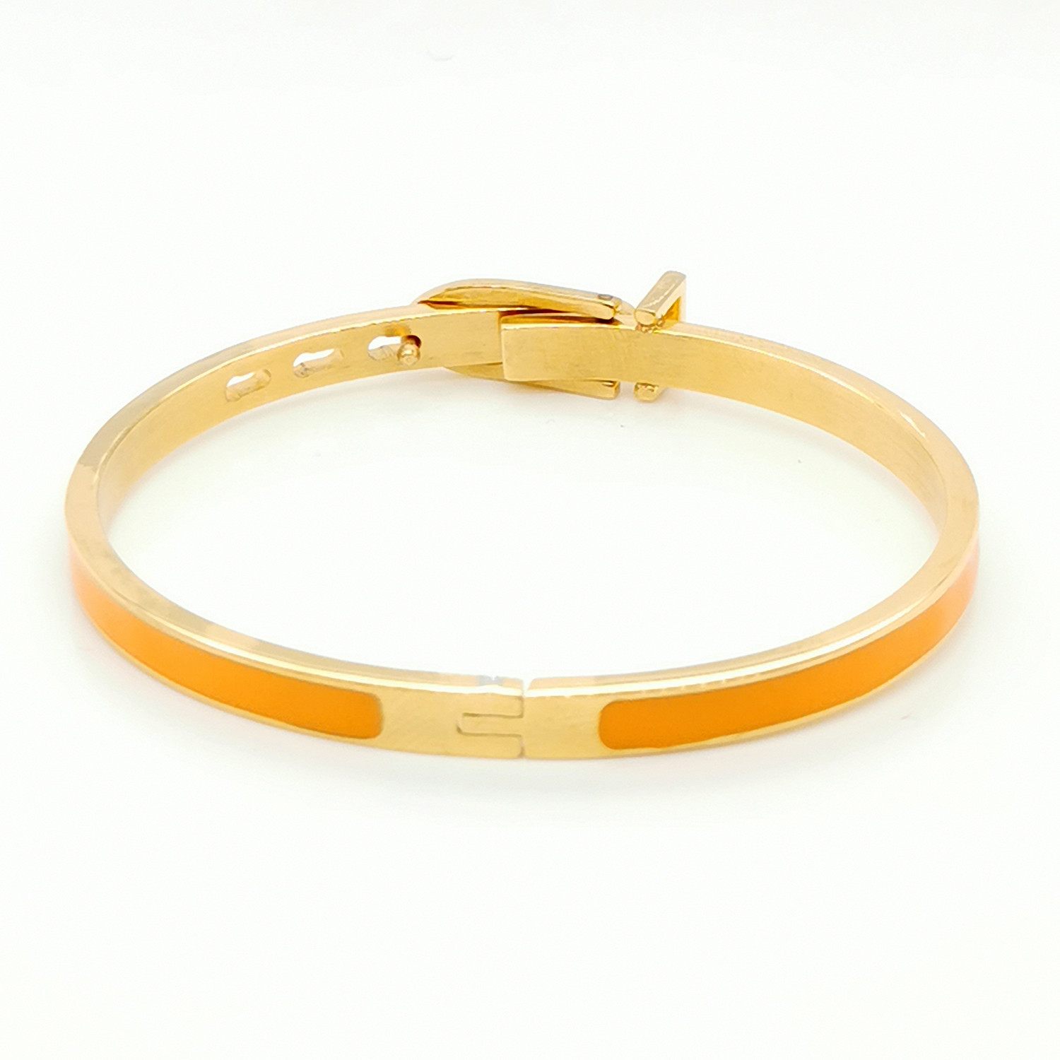 Bracelet Dimacci Condé acier jaune émail orange