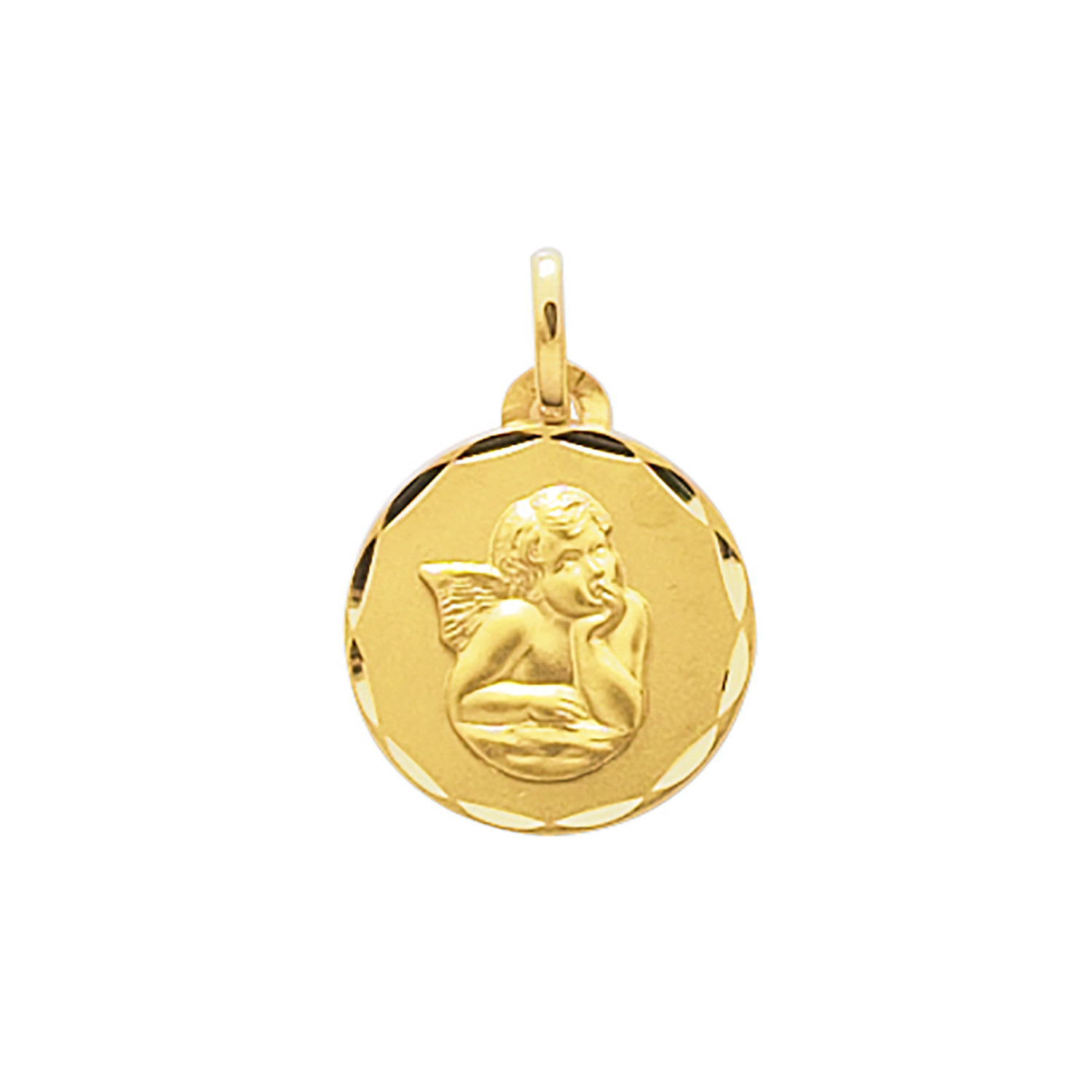 Médaille ange or jaune 18 carats
