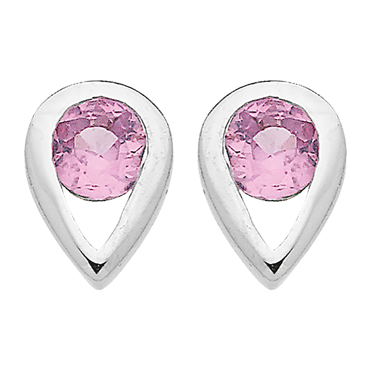 Boucles d'oreilles or 18 carats saphir rose