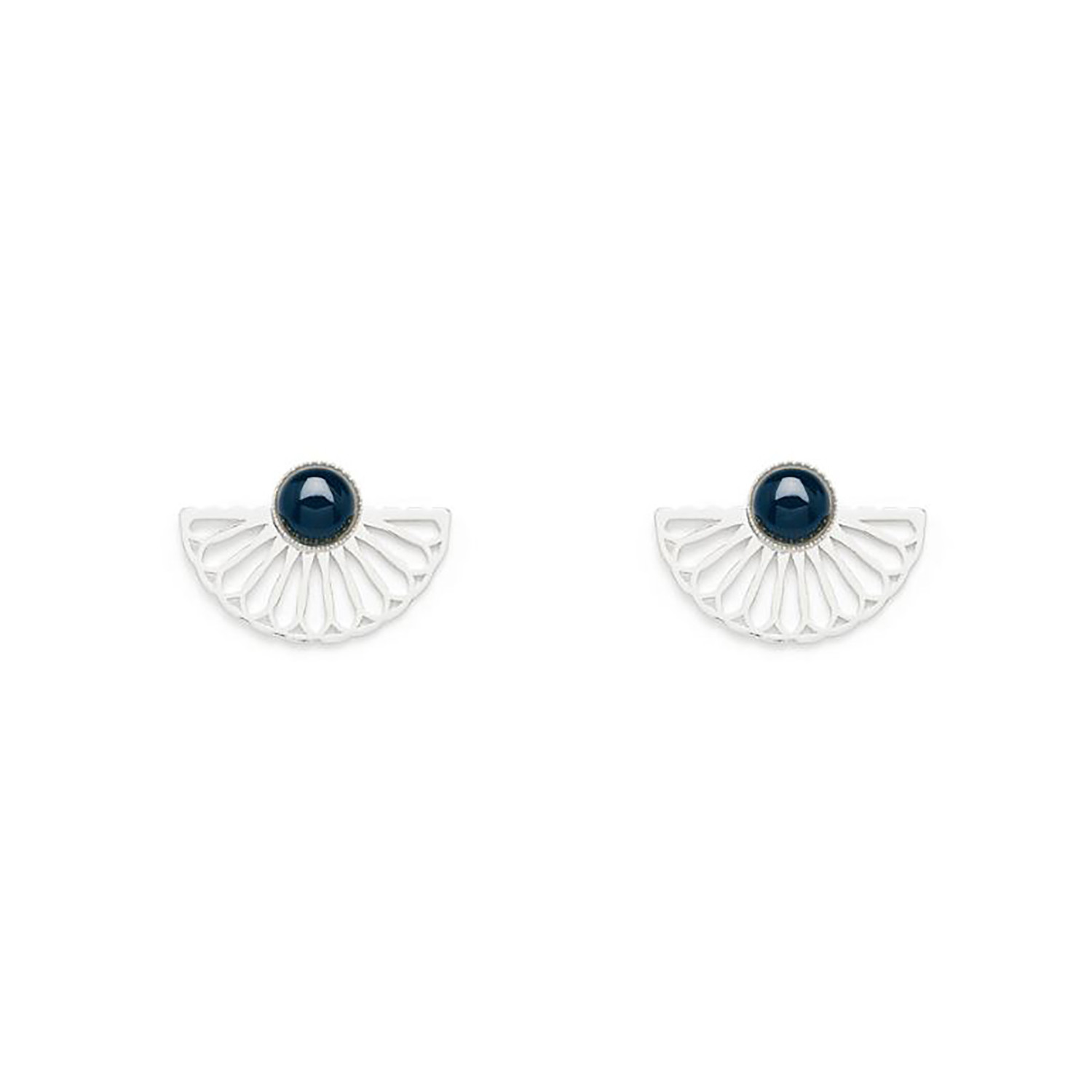 Boucles d'oreilles Emma et Chloé lapis lazuli
motif style éventail